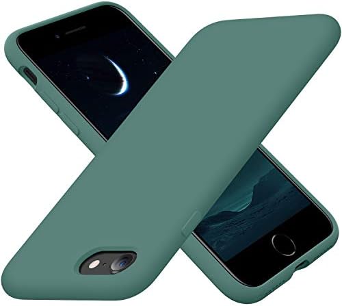 Cordking iPhone SE Case 2022/2020, iPhone 7 8 Case, Silicone Ultra Slim Shockproof Phone Case with [Soft Microfiber Lining], 4.7 inch, Midnight Green