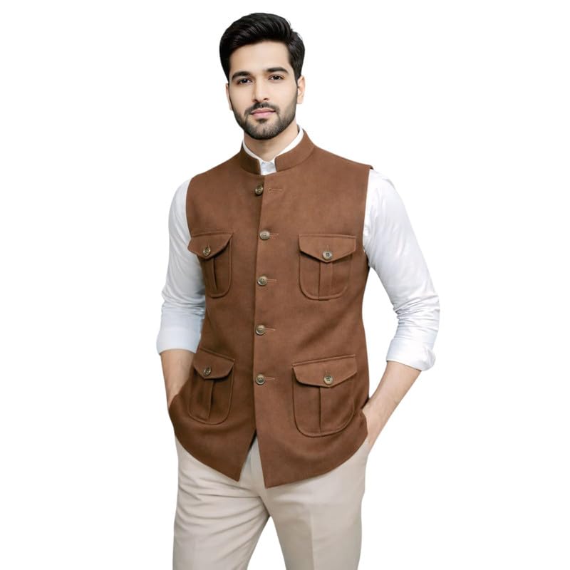 GLONEX Men's Nehru Jacket Waistcoat - Image 1