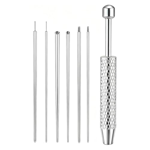 HAOXYO Kit Piercing Professionnel, 7 Pièces Acier Inoxydable 16G 18G