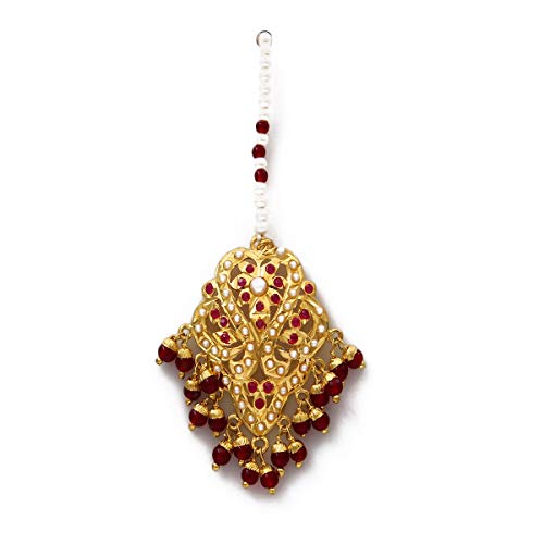 Perla roja y rubí chapado en oro-cobre para cenas de gala y eventos
