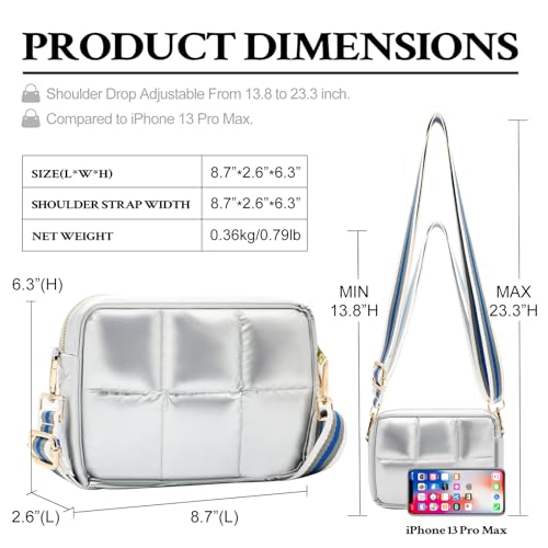 NAARIIAN Crossbody Bags for Women Small Puffy Quilted Purses Shoulder Handbags Adjustable strap Cute Everyday Bag4