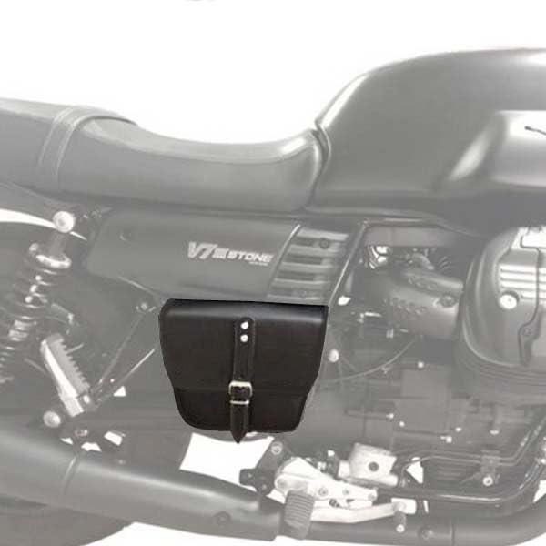ExMoto Borsa nera da fianchetto laterale compatibile con MOTO GUZZI V7 III - V9 - V7 850 Special Edition