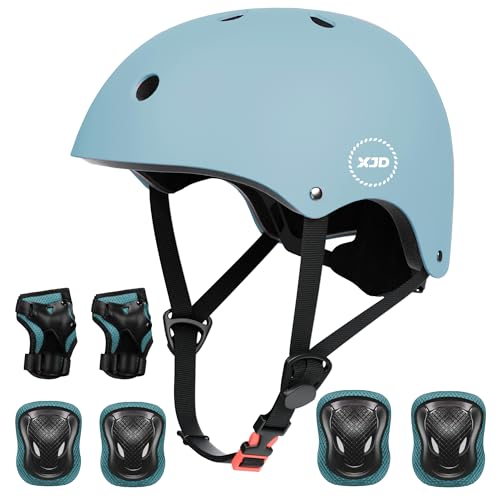 XJD Casque Vélo Enfant Sets de Protection Enfant de 3-13 Ans Genouillères Coudières...