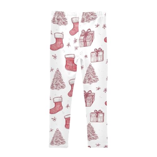 ZZKKO Girls Leggings Christmas Tree Gifts Socks Toddler Girls Clothes Leggings for Girls Toddler Girls Leggings 3-4T2