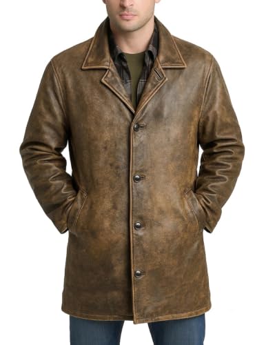 LP-FACON Distressed Brown Car Coat