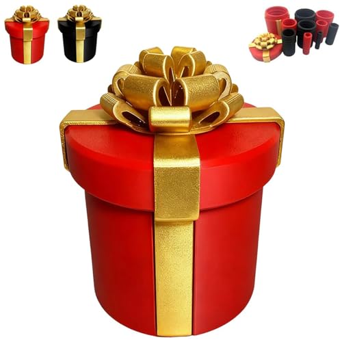 Annoying Nested Screw Gift Box Annoying Gift Box 10 Layer Reusable Prank Gifts Boxes for Cash and Small Surprises Funny Money Puzzle Boxs for Birthday Christmas White Elephant Party (Red Gold)