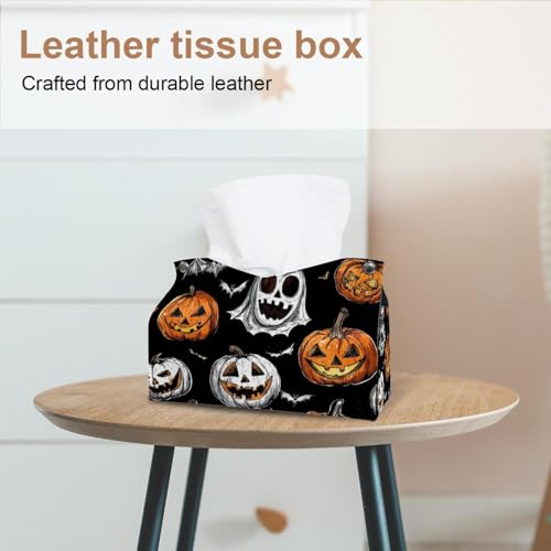 Boîte à mouchoirs Halloween (Lot de 2) - Distributeur de serviettes lavable pour la maison - 3