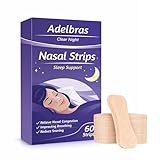 Adelbras Nasal Strips for Snoring & Breathing – Extra Strength Nose Strips for Better Airflow, Strong Adhesion, Sweat-Resistant, Men & Women, Improves Sleep & Workout Performance(60 PCS)
