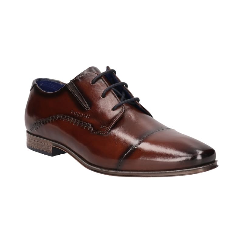 bugatti Margo Brown Leather Men’s Derby Shoes with Premium Leather Upper, Lace-Up Construction, Rounded Toe, Cushioned Footbed and Reinforced Rubber Sole-picture-11
