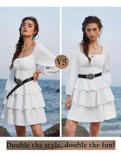 Women's Western Genuine Leather Belt Turquoise Buckle Cowgirl Country Style3