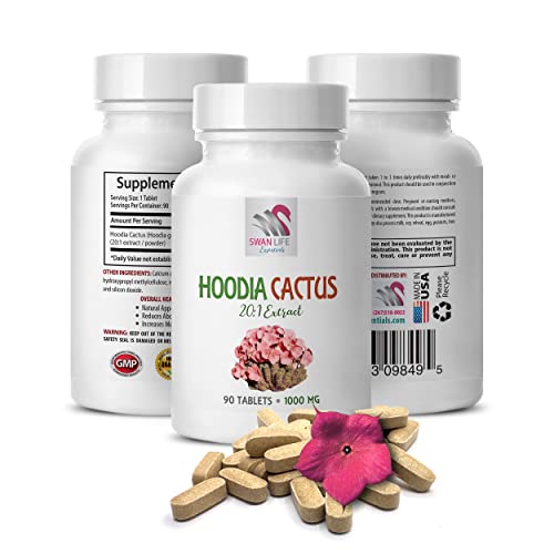 SWAN LIFE ESSENTIALS hoodia gordonii Extract - HOODIA Cactus 20:1 Extract - Weight Loss Pills - Appetite suppressants - 1 Bottle 90 Tablets