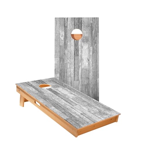 Skip's Garage Light Small Panel Wood Cornhole Boards - Includes (2) Boards (Resin Bags) + (2) Board Hole Lights