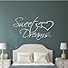 Dulces sueños cita inspiradora pegatina de pared calcomanía de transferencia dormitorio vinilo carteles guardería niños niñas decoración de la habitación A1 57 × 32 CM
