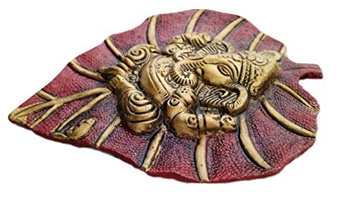 Charmy Crafts Metal Ganesha On Leaf, Wall Hanging Article For Wall Decor, Room Decor, Best For Housewarming, Wedding Gifts #TOP4