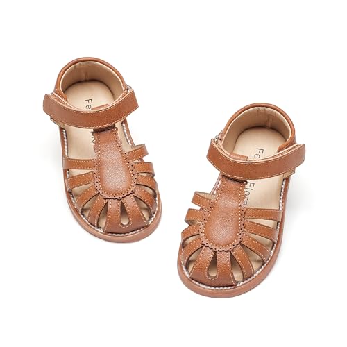 Image of Felix & Flora Toddler Girls Sandals Flower Girl Shoes Soft Rubber Princess Flat Shoes