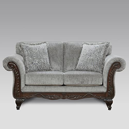 Best Wood for Couch Frame: Durable Choices for Strong Sofa Support 6 Hernen Carved Wood Frame Loveseat, Gray