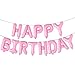 Happy Birthday Balloons, Aluminum Foil Banner Balloons for Birthday Party Decorations and Supplies (Pink)