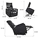 Electric Massage Chair, Motor Riser Recliner Lift Chair with Heat & 8 Point Vibration Massage Sofa, Ergonomic Lounge Leather Chair with Remote Side Pocket - Black