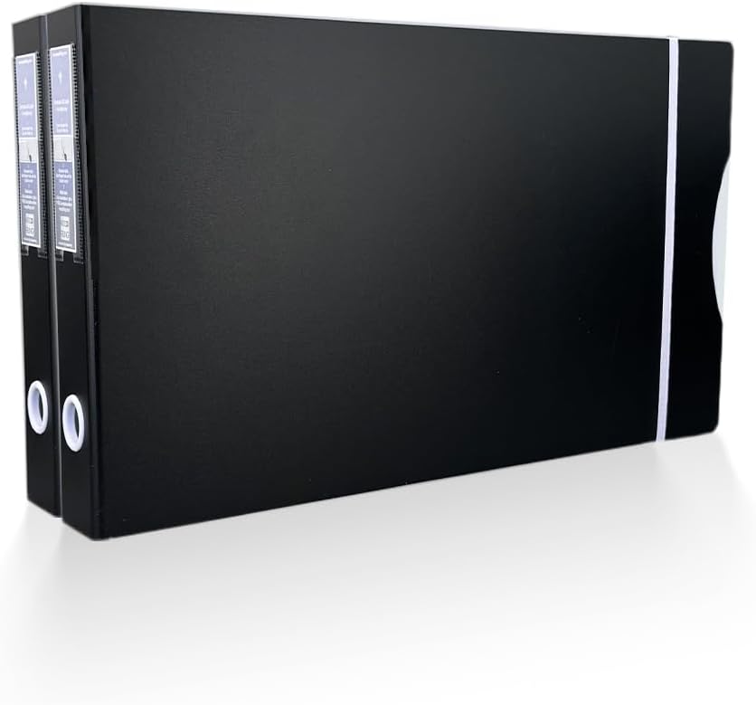 11x17 Landscape Binder 3-Ring, 1.5" D-Ring, Heavy Duty, Archival Quality for Blueprint, Art & Ledger Storage, By Keepfiling - 2 Binders