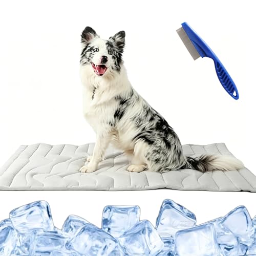 Pfotenchill Kühlmatte PfotenChill - Die Innovative Kühlmatte für Hunde S/M/L/XL Pfoten chill kühlmatte Hund Sommer Kühldecke hundematte für Zuhause Unterwegs oder im Auto (Grau 150*101cm)