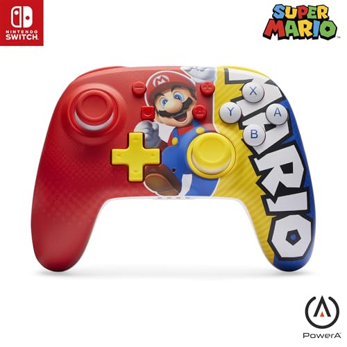 Verbesserter Nano Kabelloser PowerA-Controller für Nintendo Switch - Mario Victory, Nintendo Switch Lite, Gamepad, Spiele-Controller, Bluetooth-Controller, Aufladbar, Offiziell Lizenziert