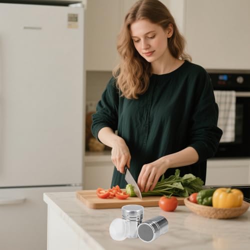 xianshi Puderzuckerstreuer,2 Stück Mehlstreuer,Puderzucker Zuckerstreuer Kakaostreuer,Zucker Deckel Pulverstreuer,Zuckerdose Edelstahl Pulverstreuer,Kaffee Kakaopulver Shaker (2)