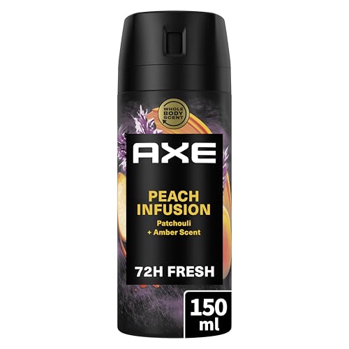 AXE Déodorant Homme Spray Anti-Transpirant Peach Infusion - Collection Prestige - Fraîcheur 72h non-stop - Parfum pêche patchouli et ambre - 150ml