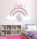 Unicorn Wall Decals Unicorn Wall Decal with Name Unicorn Wall Art Kids Girls Room Custom Name...