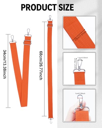 eZAKKA Purse Straps Replacement Crossbody, Wide Purse Strap Crossbody Shoulder Straps Adjustable for Canvas Bag Crossbody Handbag, 6Pcs, Multi-Color2