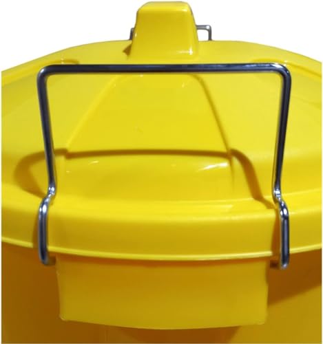 Dekohome Cubo de Basura 100 lts de capacidad con Tapa. Fabricado en Plastico Resistente, Ideal para Almacenaje de Basura para el Hogar, Oficina o Industria - Amarillo - imagen 4