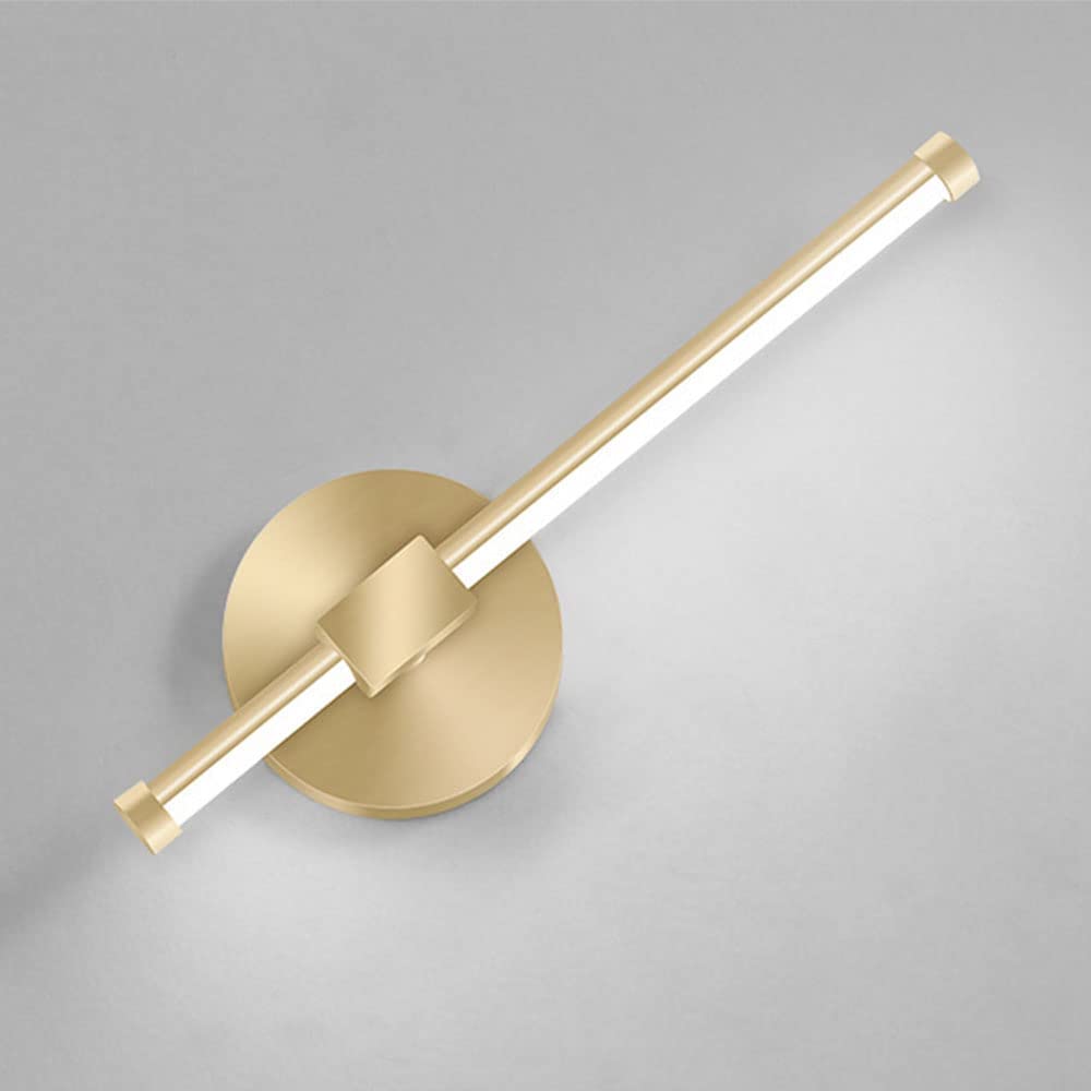 KXEcoLife Wall Sconce Modern Lamp LED 12W Long Tube Metal Needle Gold Bar Lighting Fixture Bedside Aisle Corridor for Bathroom Mirror Front Loft Indoor Doorway 30CM/11.8inch