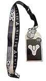 Destiny Game Logo Reversible Breakaway Keychain Lanyard with ID Holder, Rubber Charm and Collectible Sticker