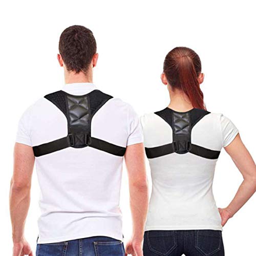 Posture corrector for Men, Women. Comfortable upper back brace for Clavicle shoulder support. Adjustable back straightener, shoulder brace, posture fixer, back & shoulders. Corrector de postura