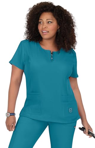 KOI lite 317 Women's Serenity Scrub Top (Teal, X-Large)