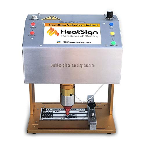 HeatSign Electronic Metal Plate Name Plate Printing Machine -HS-DE04 Dot Peen Name Plate Engraving Machine for Tag Steel ID Card Application