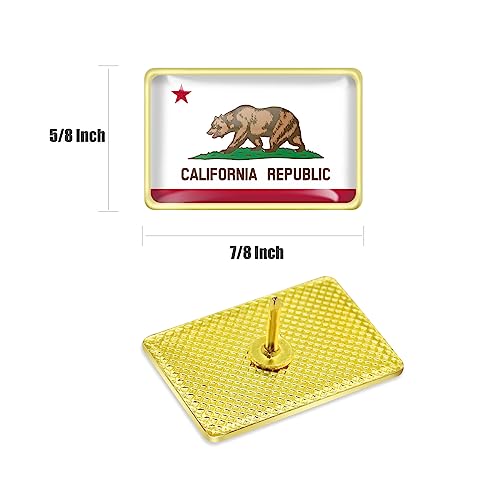 Image of 24 /50 /100Pcs California State Flag Lapel Pins Bulk - Metal Calif. CA Brooch Badge Souvenir for Men Women Clothes Bags Hats