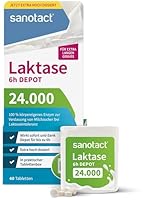 sanotact Laktase 24.000 6h DEPOT (40 Laktasetabletten) • Laktose Tabletten mit Depot-Wirkung • Bei Laktoseintoleranz & Milchunverträglichkeit • Sofortwirkung & 6h Langzeit-Depot