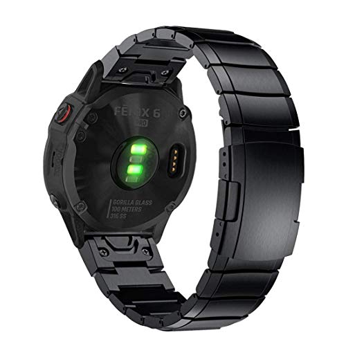 Yooside 22mmスマートウォッチ バンド for GARMIN(ガーミン) Fenix 5/ Fenix 5 Plus /Fenix 6 Pro/ Approach S60/Forerunner 935/945用 交換バンド/ベルト クイックフィット瞬時取り付け ステンレス鋼 22mm Garmin Fenix 5 対応 ガーミン フェニックス5 用予備ベルト 瞬時着脱 軽量 高級感 (ブラック) Yooside 22mmスマートウォッチ バンド for GARMIN(ガーミン) Fenix 5/ Fenix 5 Plus /Fenix 6 Pro/ Approach S60/Forerunner 935/945用 交換バンド/ベルト クイックフィット瞬時取り付け ステンレス鋼 22mm Garmin Fenix 5 対応 ガーミン フェニックス5 用予備ベルト 瞬時着脱 軽量 高級感 (ブラック)