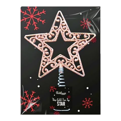 Rose Gold Christmas Tree Star Topper Cover