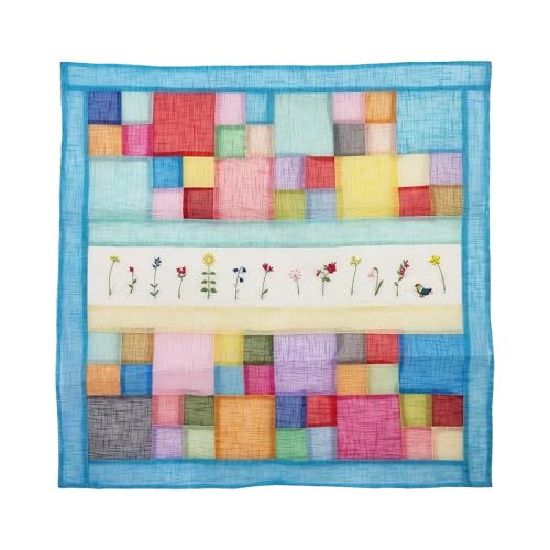 Seoulful Vintage Korean Jogakbo Embroidered Table Cloth - Traditional 20-Inch Square Patchwork with...