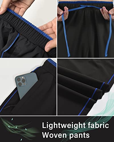 Tibaiker Mens Joggers Athletic Workout Golf Pants With Pockets Track Lounge Jogging Running Gym Pants Black Blue M #TOP2