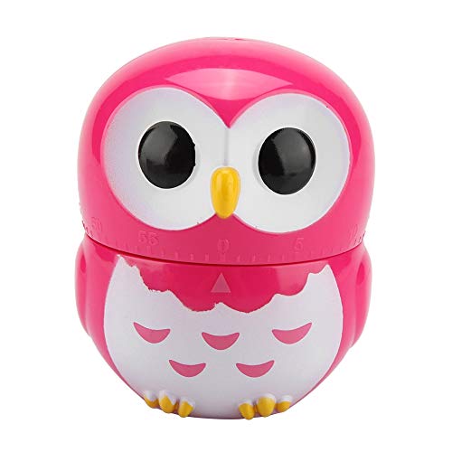 timer owl - Sugoyi Cooking Timer Magnet, Cute Owl Shape Kitchen Manual Timer Mechanical Home Cooking Counters Clock(Rose)