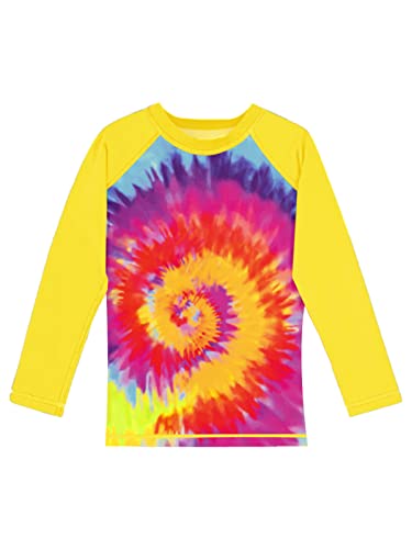Image of Remimi Unisex Kids Rash Guard Long Sleeve SPF 50+ Tie Dye Sun Shirt 3-12 Years