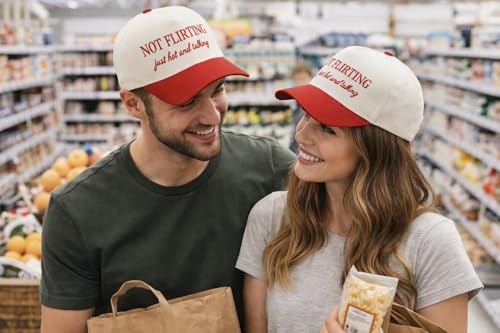 Image of Two-Toned Embroidered Lettering Dad Hat Original Classic Vintage Low Profile Baseball Cap Adjustable Plain Snapback