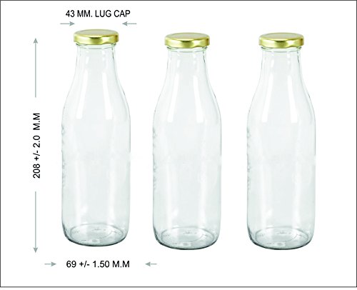 Image of Pure Source India Glass Bottle, 500ml, Set of 3, Clear