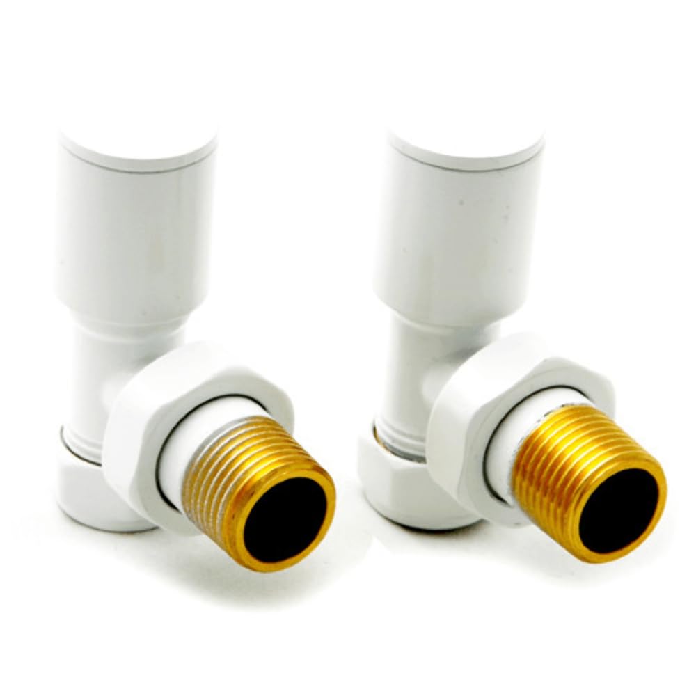 Reina Portland Angled Steel Radiator & Towel Rail Valve White