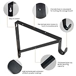 Heavy Duty Closet Rod & Shelf Brackets Clothes Hanger Pole Support Bracket Black 3 Pack - Image 4