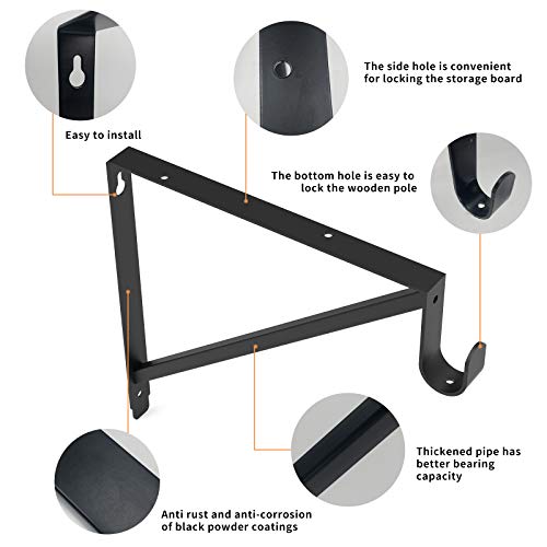 Heavy-Duty-Closet-Rod-Shelf-Brackets-Clothes-Hanger-Pole-Support-Bracket-Black-3-Pack