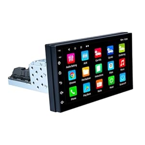 Single DIN Car Stereo Wireless CarPlay, Android Auto, 7 Inch Touchscreen, Bluetooth, FM Radio Receiver