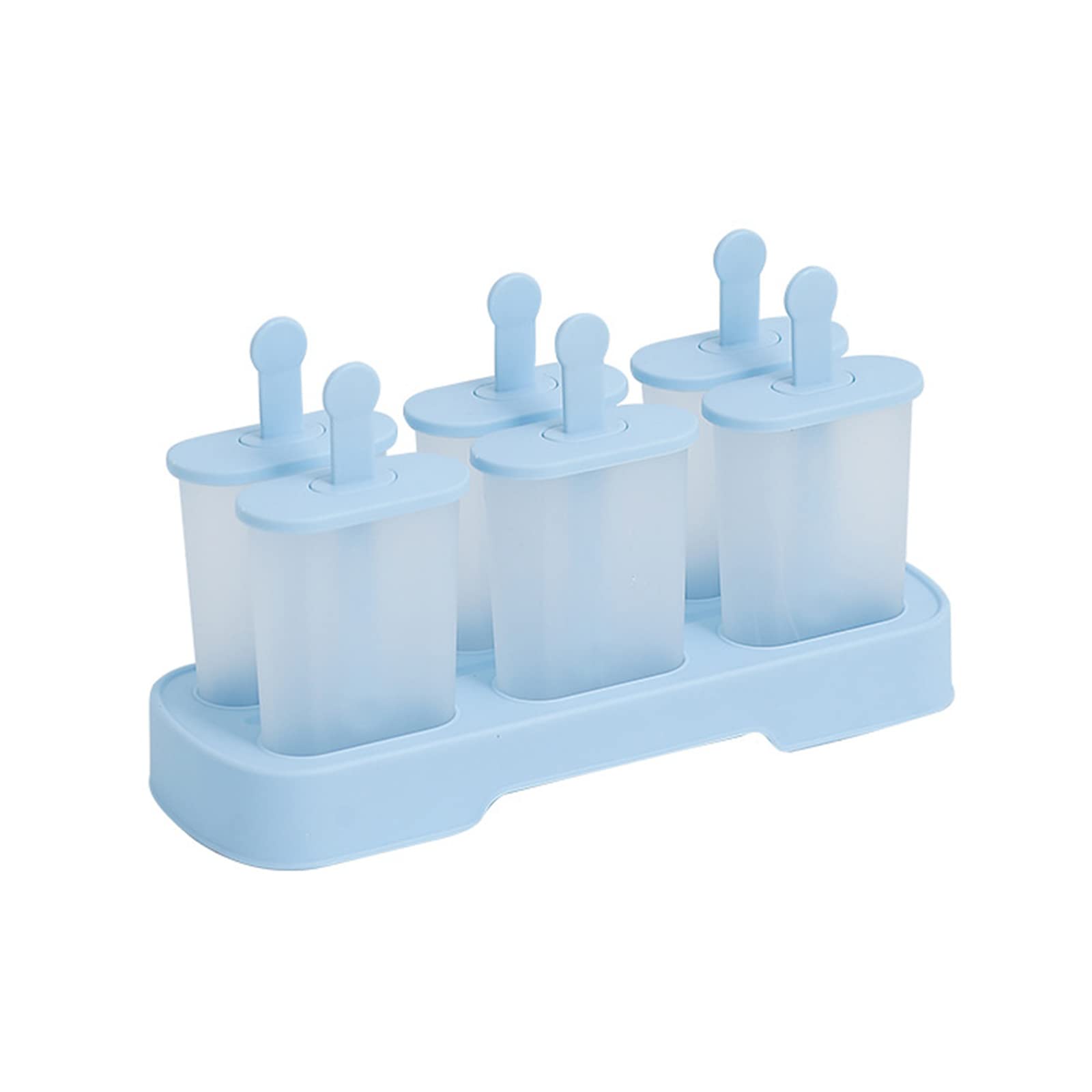Resin Molds, 6Pcs Plastic Popsicles molds with Tray Reusable Sticks DIY Kids Ice Cream Mould